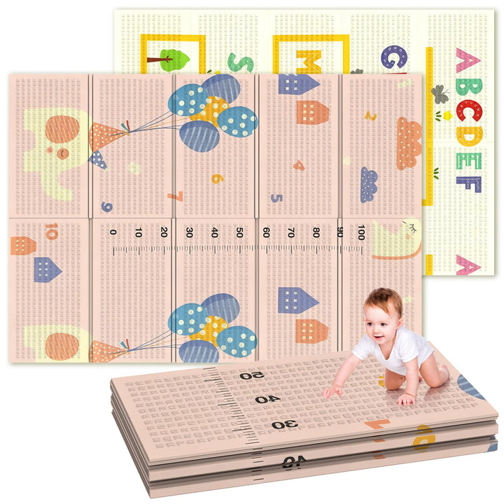 Soontrans Krabbelmatte Baby, Spielmatte Baby Faltbar, 180x120x1cm, Play Mat for Babies Doppelseitige