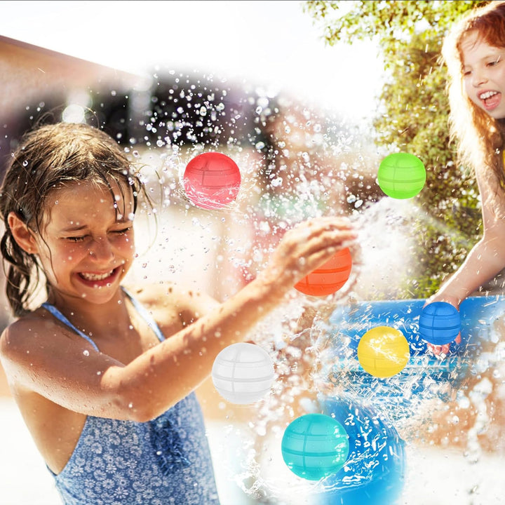 Wasserbomben Selbstschliessend,12 Stück Silikon Wiederverwendbare Wasserbomben für Kinder &amp; Erwachse