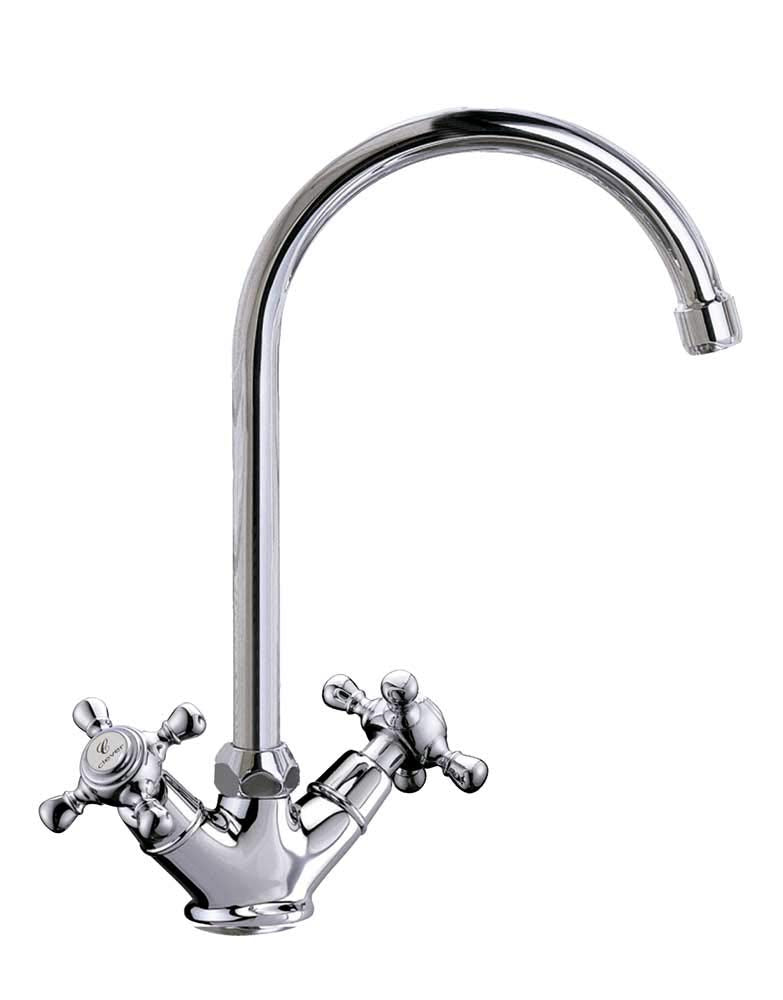 Clever Antigona Küchenarmatur, vertikal, zwei Griffe, Auslaufrohr, Chrom Lavabo spüle, Lavabo spüle