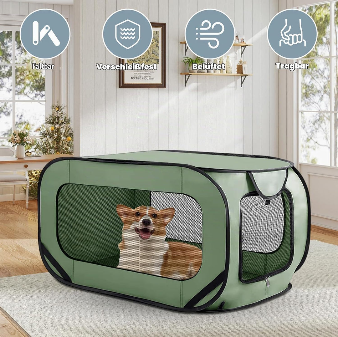 Hundebox Faltbar Hundetransportbox, 94 * 53 * 53 cm, Faltbar Katzen Transportboxen, stabile Transpor