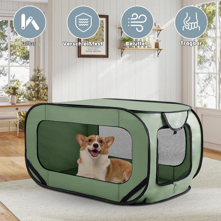 Hundebox Faltbar Hundetransportbox, 94 * 53 * 53 cm, Faltbar Katzen Transportboxen, stabile Transpor