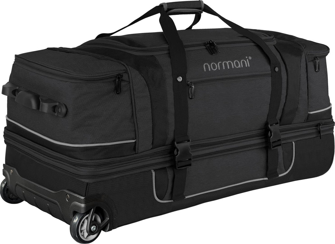 Reisetasche 2-Rad Trolley Weichgepäck Reisetasche mit Rollen und 6 Fächern - erweiterbarer Reisetrol