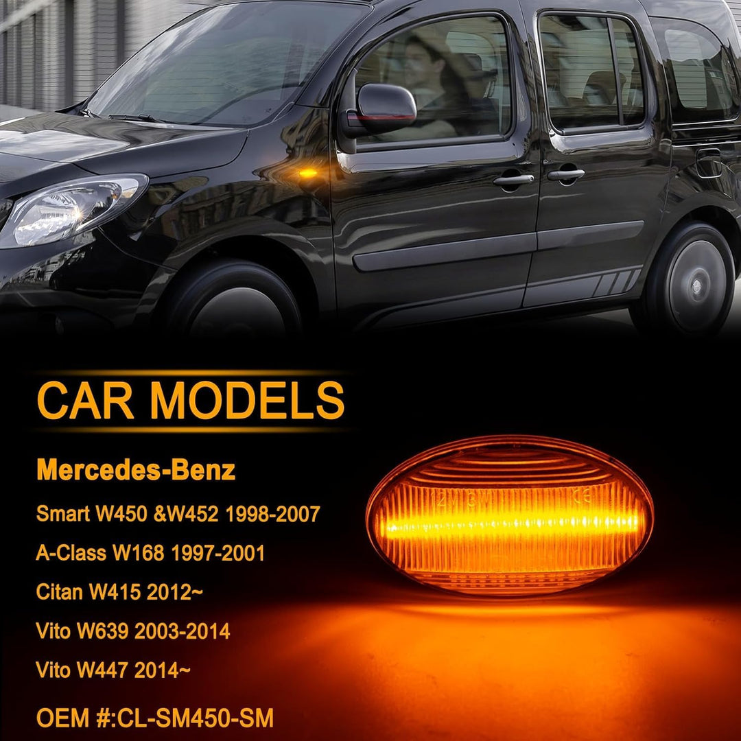 LED Blinker Spiegelblinker für Mercedes-Benz Smart W450 W452 A-Class W168 Citan W415 Vito W639 W447,