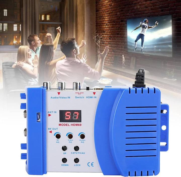 HF-HDMI-Modulator, HDM69 Digitaler AV-zu-HF-Konverter VHF UHF PAL Tragbarer Standard-Modulator für E