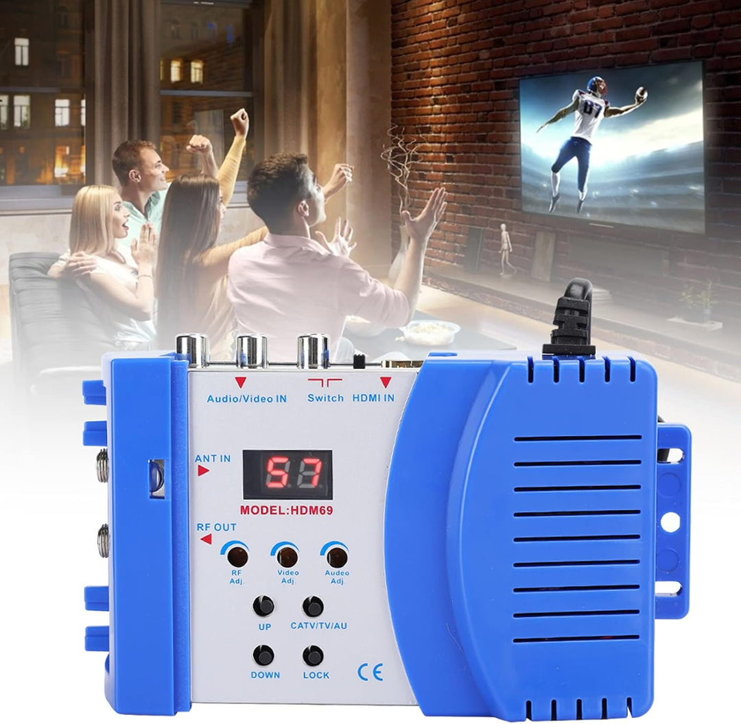 1080P Digital RF HDMI Modulator, HDM69 Digital Modulator AV Converter to VHF UHF PAL Standard Handhe