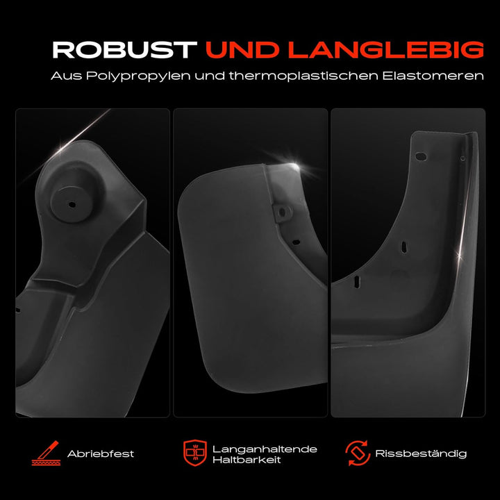 Frankberg 4x Universal Auto Spritzschutz Schmutzfänger Vorne Hinten Kompatibel mit Duster HS 1.5L-2.