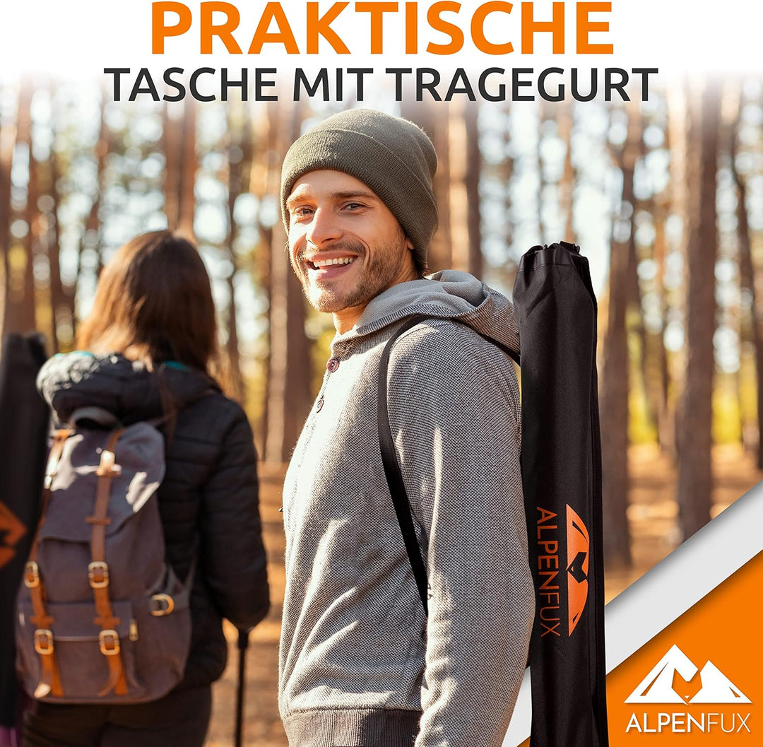 ALPENFUX® Premium Wanderstöcke Teleskop, Trekkingstöcke, Nordic Walking Stöcke, leicht und verstellb
