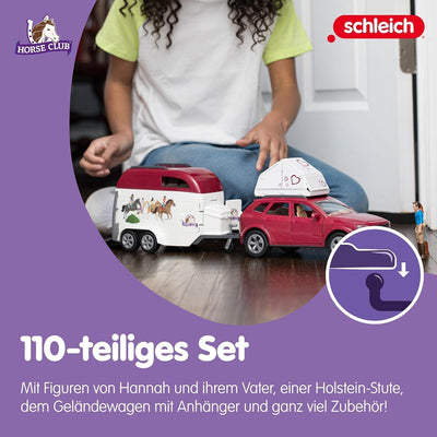 schleich 42535 Abenteuer mit Auto und Pferdeanhänger, für Kinder ab 5-12 Jahren, HORSE CLUB - Spiels