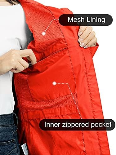 Outdoor Ventures Damen Regenjacke 10000MM Wasserdicht Leichte Gefüttert Packbar Sportjacke Funktions