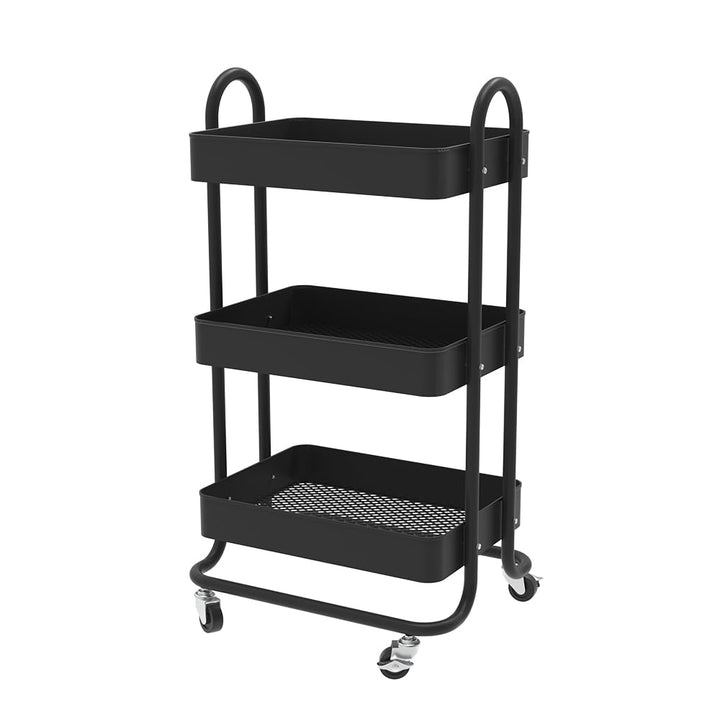 Vicco Rollcontainer Tron, Schwarz, 45.9 x 78.7 cm, mit Rollen für Flexible Nutzung und einfache Stan