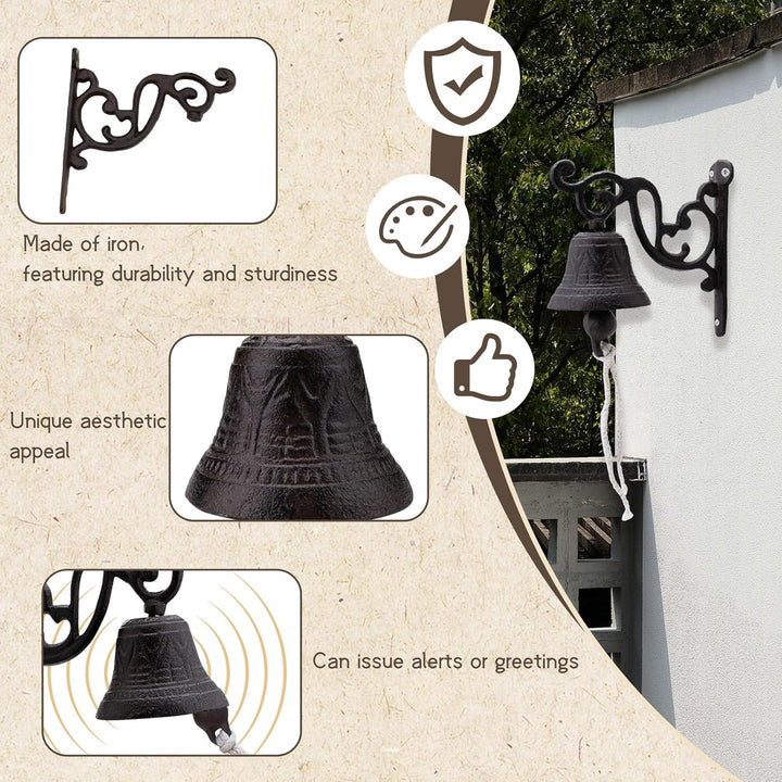 Gusseisen-Abendessenglocke, Vintage-Glocke zur Wandmontage, vielseitig einsetzbare hängende Glocken