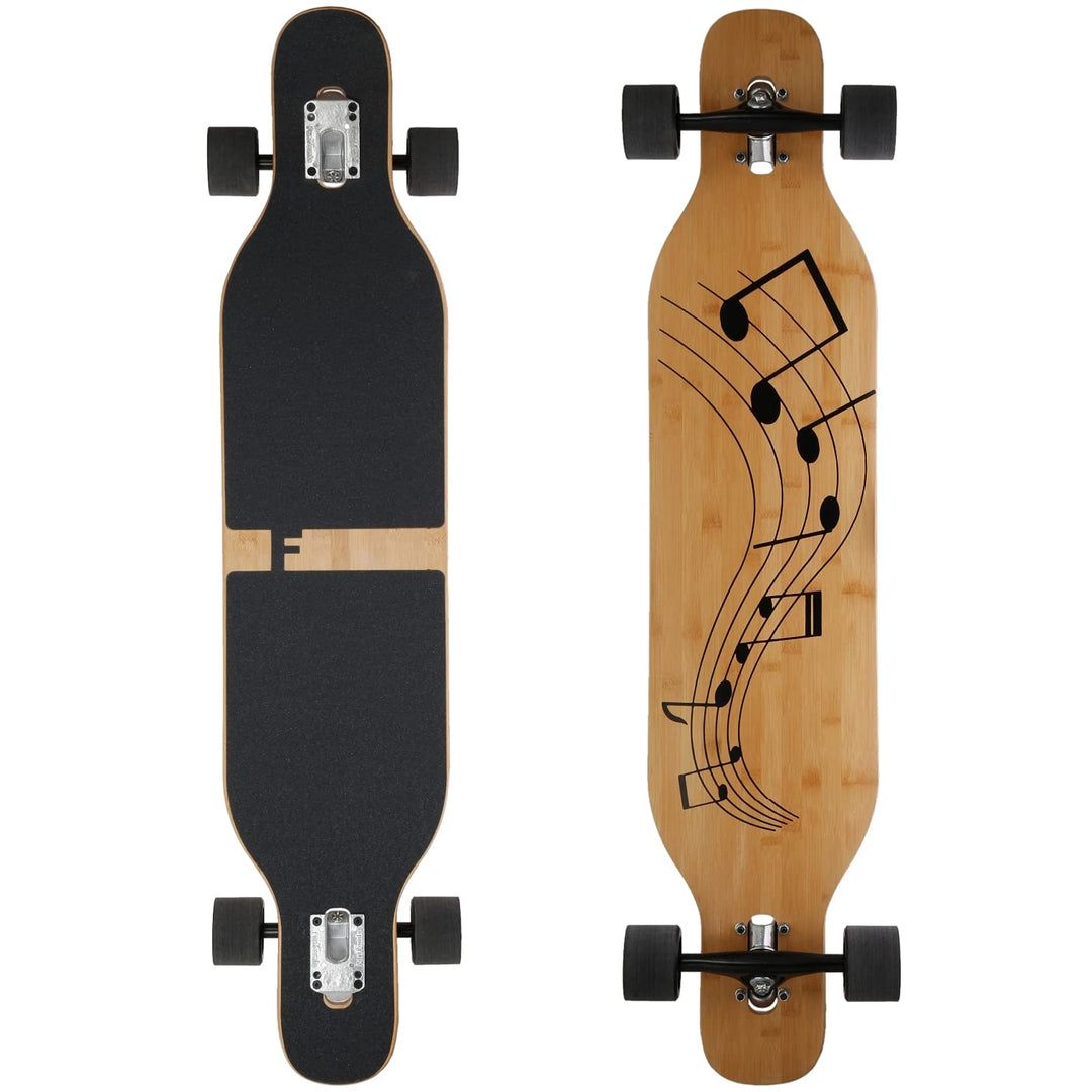 FunTomia Longboard mit 3 Flex Stufen Drop Through Cruiser Komplettboard Mach1 Speed Kugellager T-Too