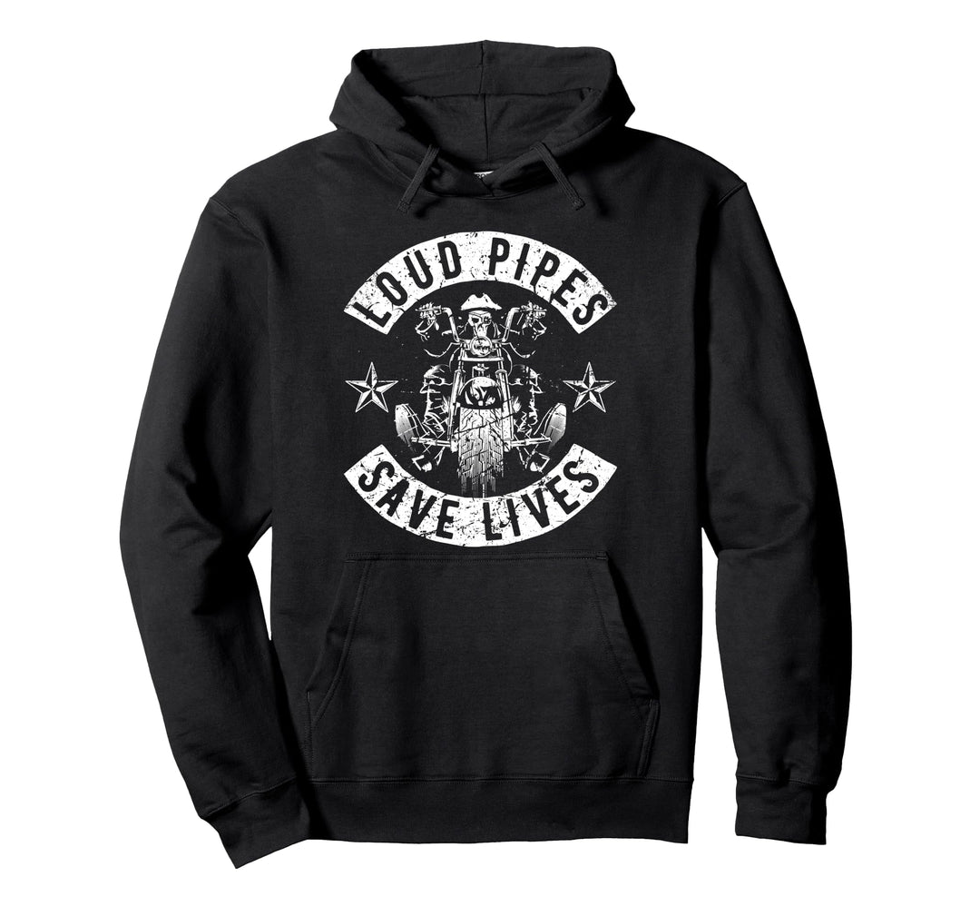 Biker Herren Loud Pipes Chopper Vintage Motorrad Männer Pullover Hoodie