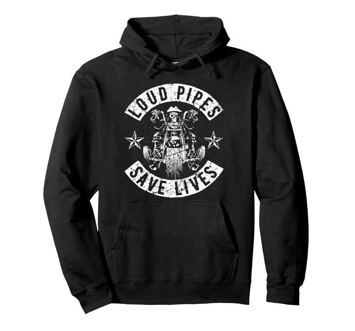 Biker Herren Loud Pipes Chopper Vintage Motorrad Männer Pullover Hoodie