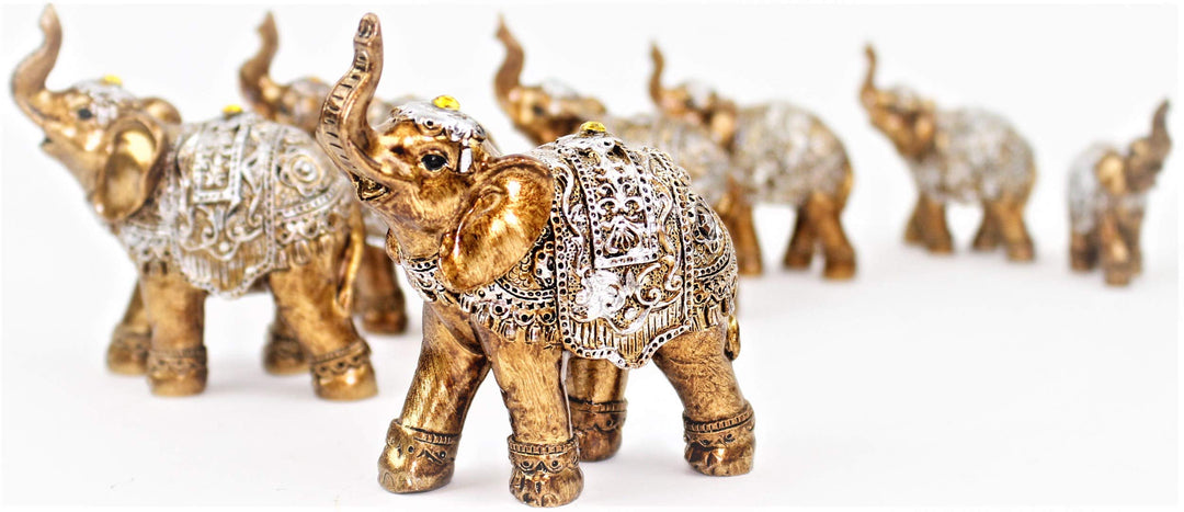 usamjtable Set mit 7 schönen Glückselefanten-Statuen, Feng Shui-Figur, Heimdekoration, Einweihungsfe