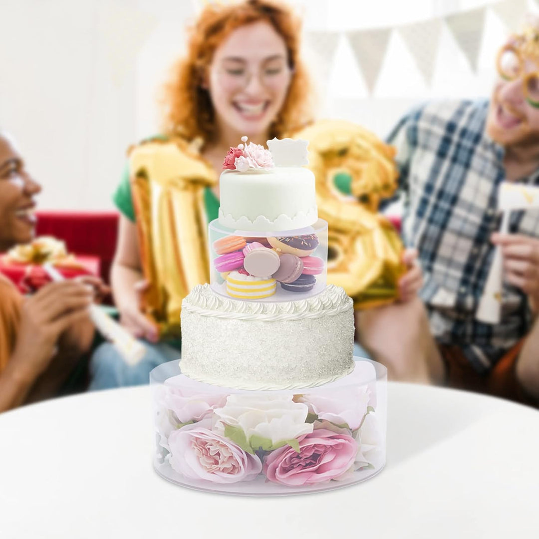 SABUIDDS 2 Stücke Tortenständer, Befüllbarer Acryl Klarer Kuchenständer, Cupcake Display Riser, Rund