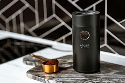 Adler AD 4446bg Elektrische Kaffeemühle aus Edelstahl, 150 W, Füllmenge bis zu 75g, Mühle für Kaffee