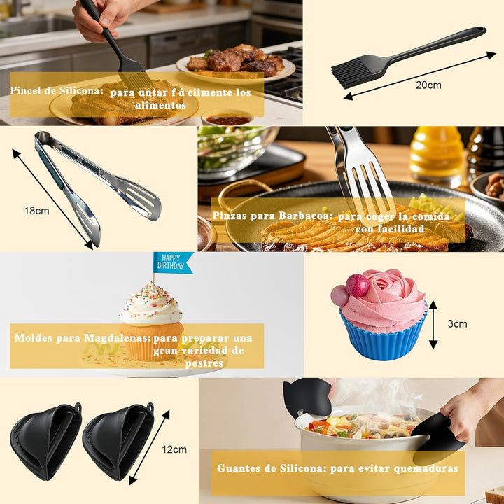 2 Stück Auflaufform Airfryer Zubehör für Ninja AF400EU/AF500EU/DZ400EU, Glas Airfryer Zubehör mit Si