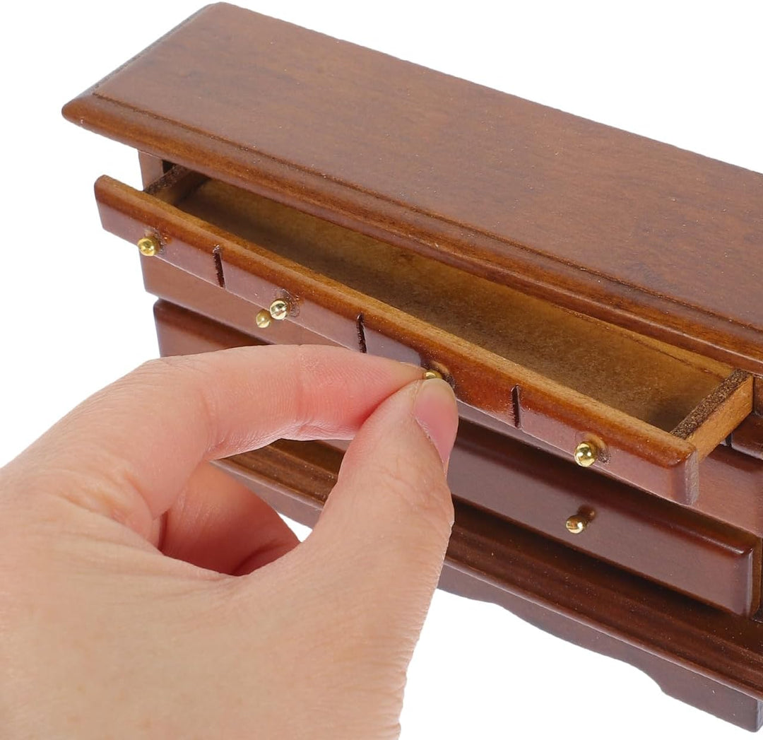 TOYANDONA Mini Möbel Tv-Schrank Holz Puppenhaus Zubehör Kommode Nachttisch 1:12 Massstab DIY Miniatu