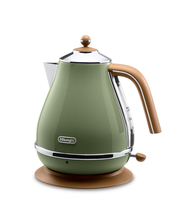 De'Longhi Wasserkocher Icona Vintage KBOV2001.GR - 1,7 l mit Wasserstandsanzeige und 360° Basis, Ede
