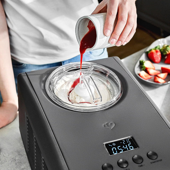 SPRINGLANE Eismaschine Emma 1,5 L mit selbstkühlendem Kompressor 150 W, Eiscrememaschine aus Edelsta