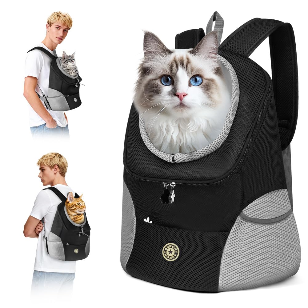 Adiwo Haustier Rucksack mit Netzfenster, Atmungsaktive Leichte Hundetasche, HundeRucksack und Katzen