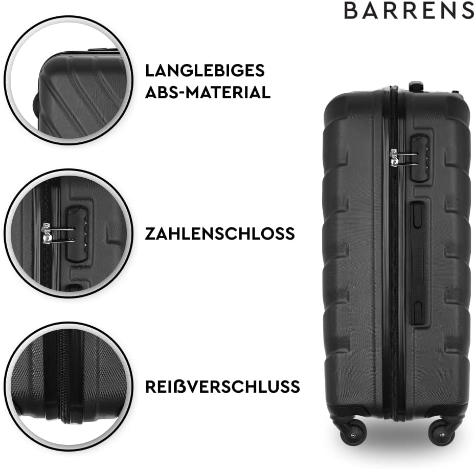 BARRENS Mittel Koffer | Aufgabegepäck | 67x46x26 cm | 63 L | Hochschlagfestes ABS-Material | Chiffri