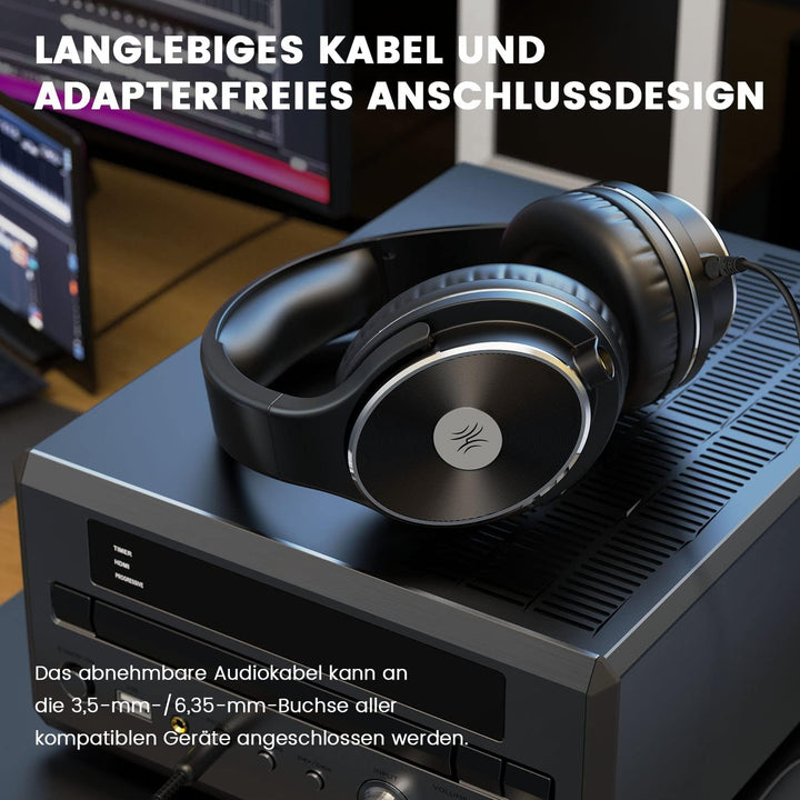 OneOdio Kopfhörer Over Ear mit Kabel, Geschlossener Studio HiFi Kopfhörer mit Share Port für E-Drum