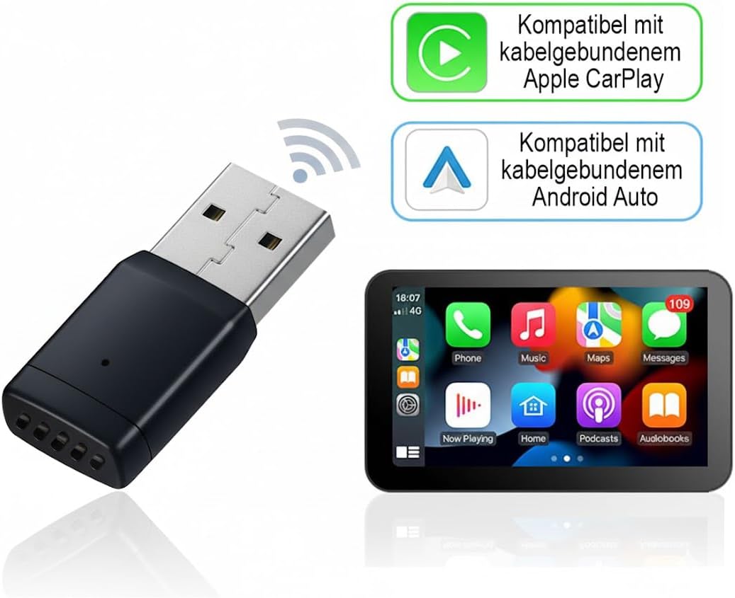 M.I.C. Wireless CarPlay & Android Auto Adapter : kabellose Umwandlung von CarPlay & Android Auto, US