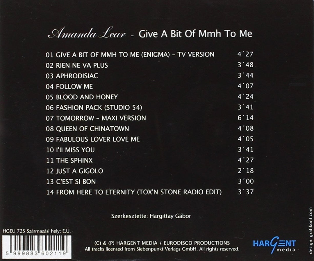 Give a Bit of Mmh to Me, Audio-CD