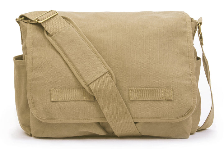 Sweetbriar Classic Vintage Messenger Bag - Original Heavyweight Cotton Canvas Shoulder Bag with Upgr