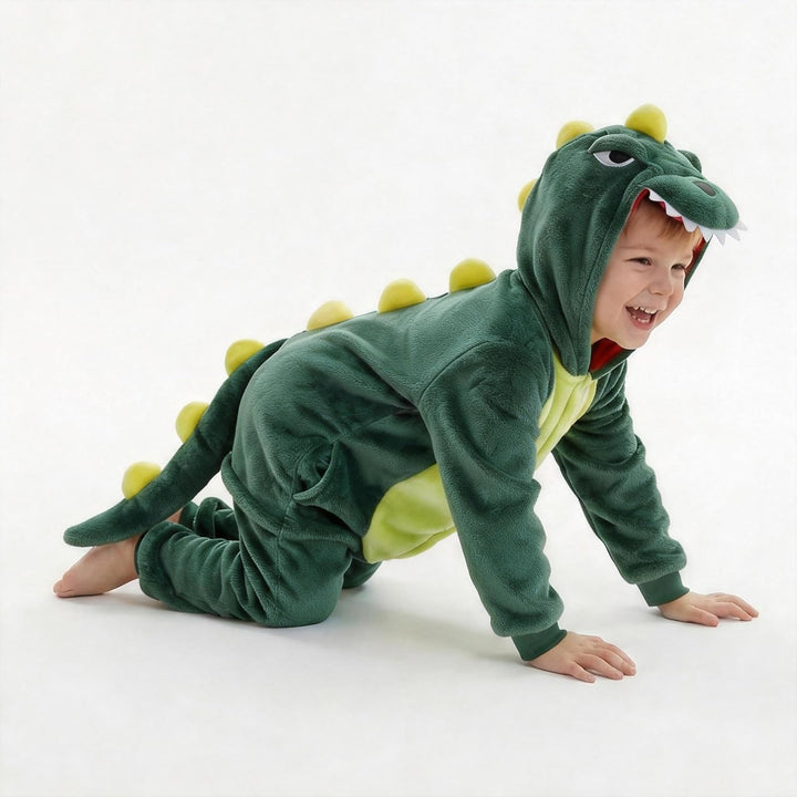 Seawhisper Dinosaurier Jumpsuit Kostüm Tier Onesie für Kinder Mädchen und Jungen 116-122 Dinosaurier