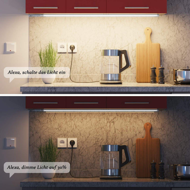 ledscom.de Smarte LED Unterbau-Leuchte SIRIS weiss matt, mit WLAN-Controller, flach, Smart-Home, Ale