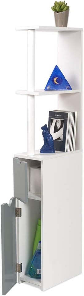 FACILITYS WC-Schrank in Holzoptik mit 2 grauen Türen