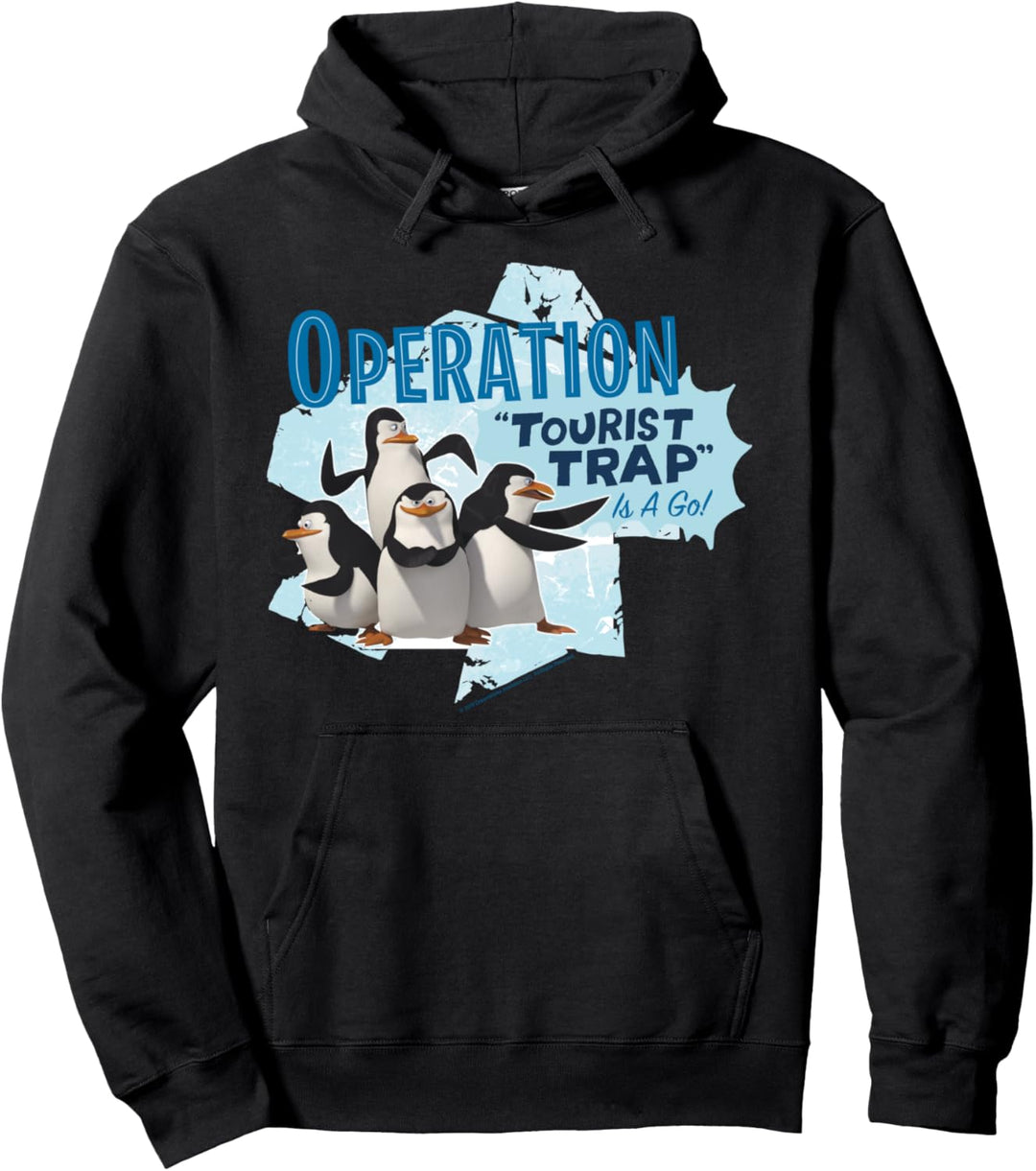 Madagascar Penguin Operation Tourist Trap Text Poster Pullover Hoodie
