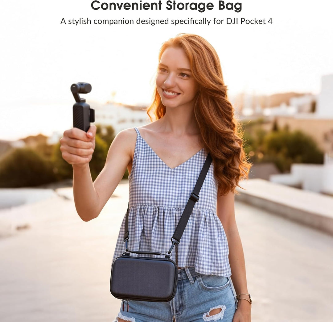 STARTRC PHOTO Schutztasche für DJI Osmo Pocket 4 Kreativ Combo – PU Tragetasche mit Stossschutz & Tr