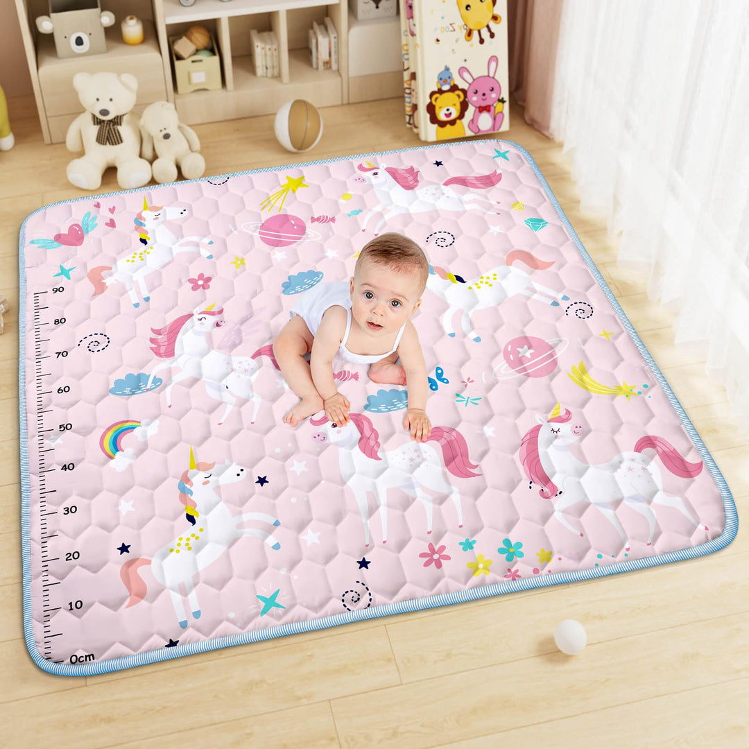 Baby Spielmatte, 127x127 cm Baby Krabbelmatte, Baby Faltbare Spielmatte, Krabbeldecke für Baby, Klei