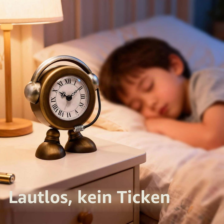 YOUKI Roboter Kaminuhr,Standuhr Klein,Tischuhr Vintage,Standuhren for Wohnzimmer und Schlafzimmer，Ka