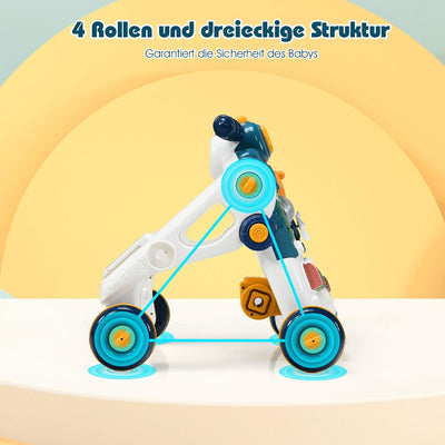 GOPLUS 3-in-1 Lauflernwagen, als Spielzentrum Lauflernhilfe Rutschauto, Abnehmbares Spielbrett, mit