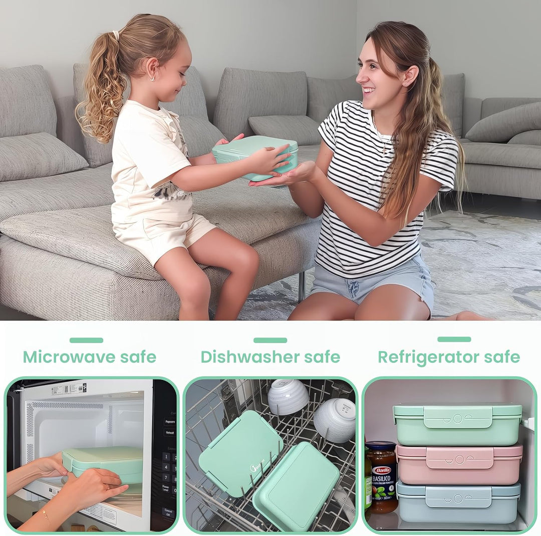 Bugucat Brotdose für Kids - Lunchbox Auslaufsicher mit 4 Fächern, Bento Box für Kinder & Erwachsene
