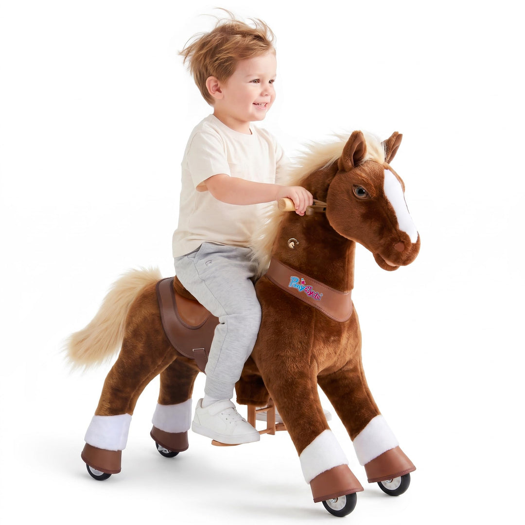 PonyCycle Kinder Reitpferd Reitspielzeug mit Realistischen Pferdegeräuschen für 3–4 Jahre, Mechanisc