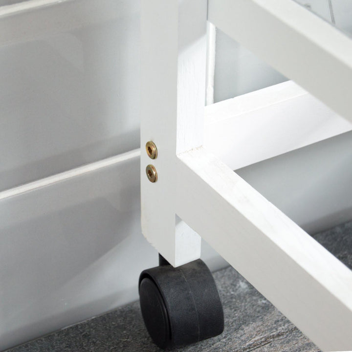 Home Discount® 4 Etagen Küchenwagen Aufbewahrungskörbe Schublade, weiss