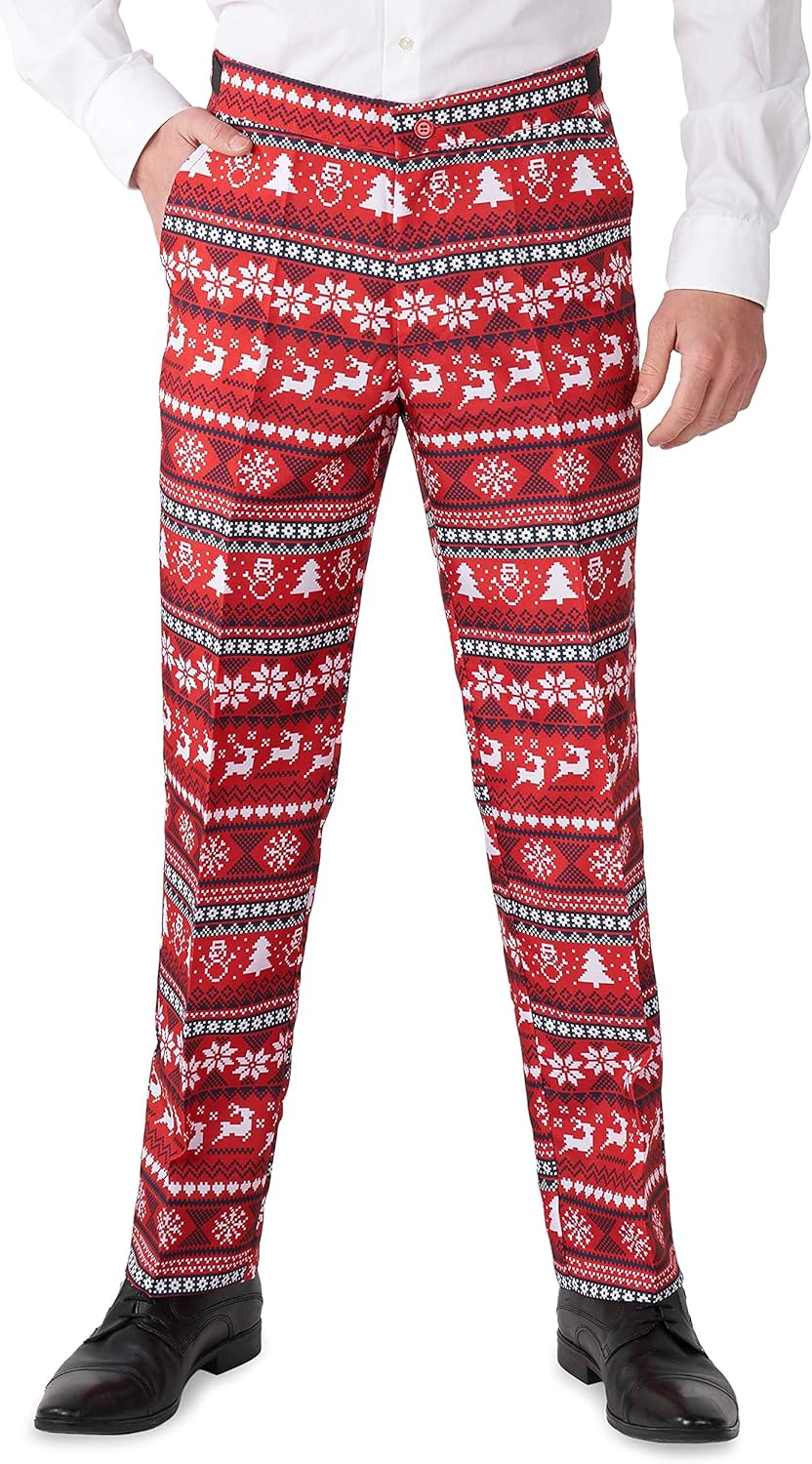 Suitmeister Herren-Weihnachtsanzug - Festlicher Hässlicher Weihnachten-Feiertags-Druck - Inklusive B