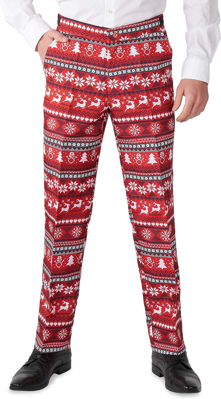 Suitmeister Herren-Weihnachtsanzug - Festlicher Hässlicher Weihnachten-Feiertags-Druck - Inklusive B