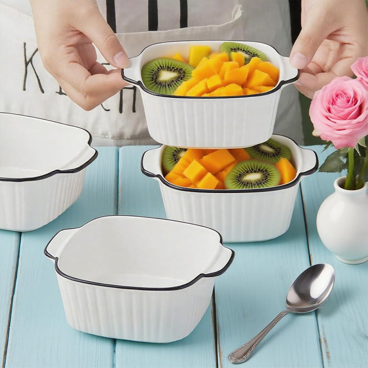 IIRC Kleine Auflaufform Keramikm 4er Set, Mini Auflaufformen Set, Lasagne Auflaufform Klein für Back