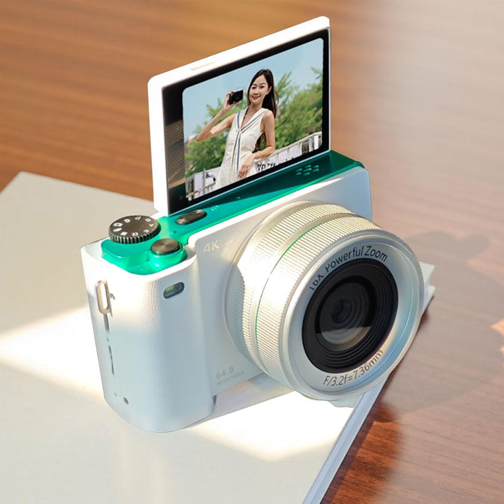 Andoer 64MP Digitalkamera, Vlogging Kamera 16X Optischer Zoom 2,8 Zoll IPS-Bildschirm Kamera, Eingeb