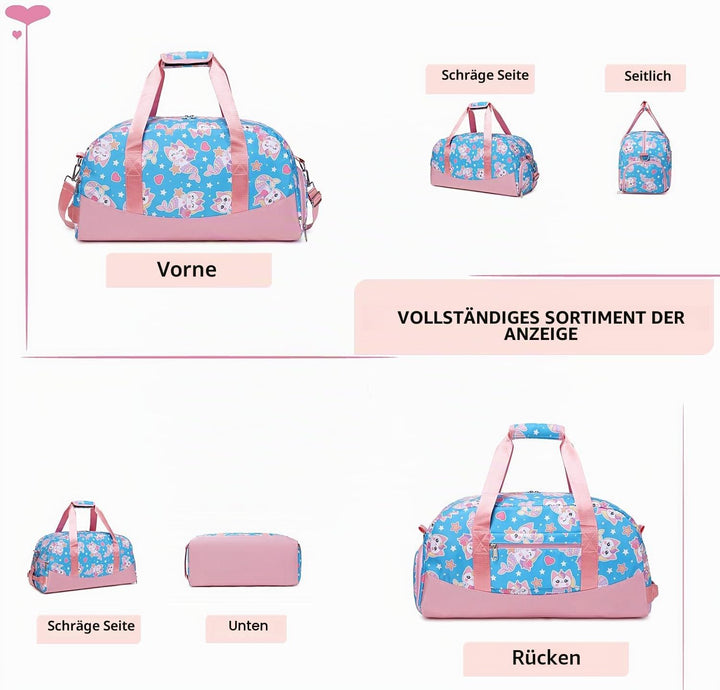Lmwzh Kinder Sporttasche Reisetasche mitSchuhfach Turnbeutel wasserdichte Schwimmtasche (Meerjungfra