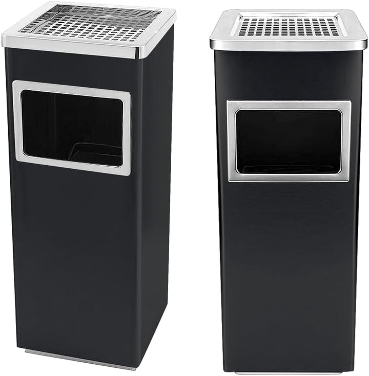 Mülleimer mit Aschenbecher, Edelstahl, Mülleimer, elegantes Design, funktional, raffiniert, herausne