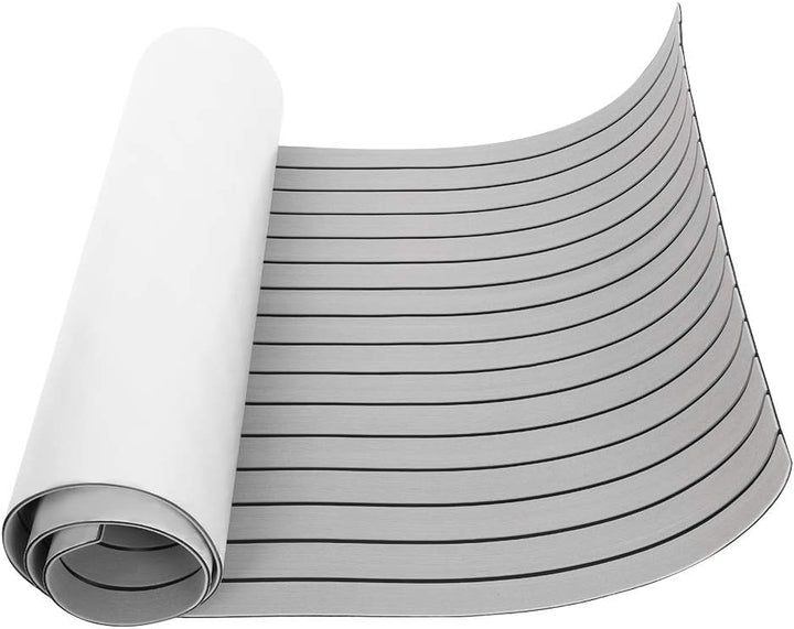EBTOOLS Decking Bootsboden Synthetik-Teakfolie Teak-Eva Bodenmatte für Yacht, 240 x 90 x 0,6 cm, Gra