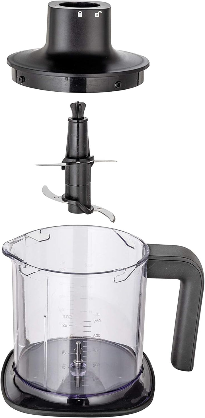 Caso HB 1000 Design Stabmixer inkl. Pürierstab, Schneebesen, Messbecher und Behälter, 1000 Watt, Alu
